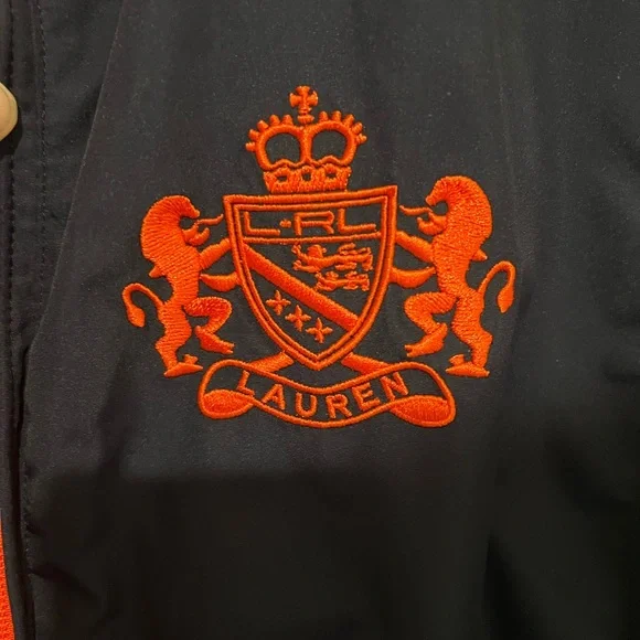 Lauren Ralph Lauren L Womens Crest Reversible Golf Vest Blue Orange Embroidered - Picture 4 of 15